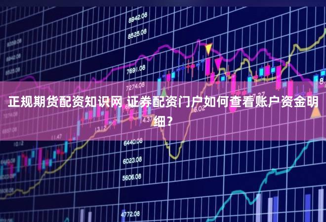 正规期货配资知识网 证券配资门户如何查看账户资金明细？