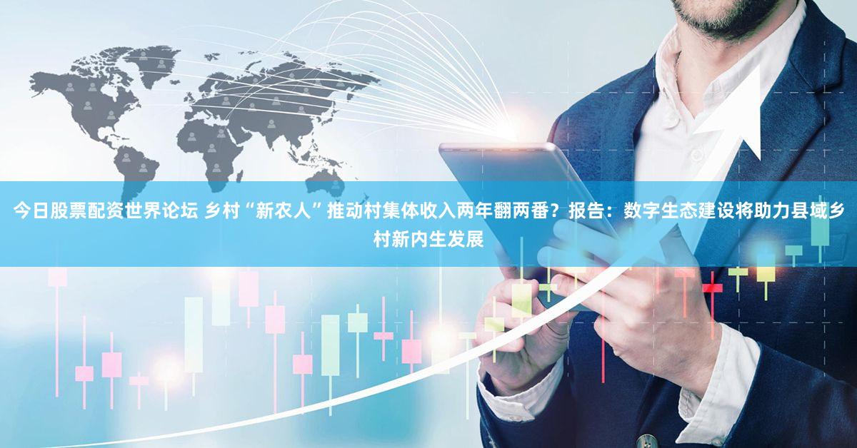 今日股票配资世界论坛 乡村“新农人”推动村集体收入两年翻两番?报告:数字生态建设将助力县域乡村新内生发展