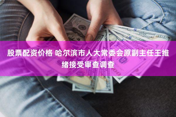 股票配资价格 哈尔滨市人大常委会原副主任王维绪接受审查调查